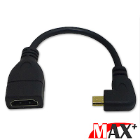 MAX+ Micro HDMI(公) to HDMI(母)L型高清影音延長線(左彎)