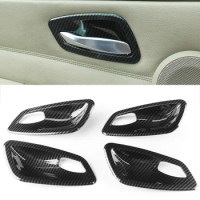 4Pcs Carbon Fiber Texture Interior Door Handle Bowl Trim Cover Replacement for BMW E90 3 Series 2005-2012 car Accessories