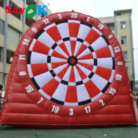 SAYOK 5x5m Outdoor Inflatable Soccer Darts Board Giant Inflatable Football Score Board with Balls for Sports Games Party