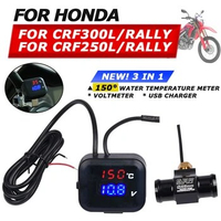 For Honda CRF300L CRF300 Rally CRF 300 250 L 300L CRF250L Motorcycle Accessories Water Temperature Meter Voltmeter USB Charger