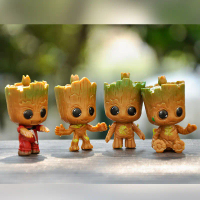 Guardians Of The Galaxy ตุ๊กตาเด็กทารก Groot Treeman, สไตล์อนิเมะ, กล่องตาบอด, ภูมิทัศน์ไมโคร, เครื่