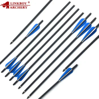 Linkboy Archery 17 Inch 20 Inch 22 Inch Crossbow Hunting Crossbow Bolts Carbon Arrow Vans and Arrowhead/Tip for Hunting