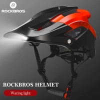 ROCKBROS Cycling Helmet Bicycle Helmet Mountain Road Bicycle Electric Bike Helmet Sports Safety Cap With Headlight Warning Light