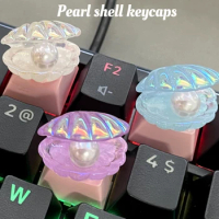 MiFuny Pearl Shell Keycaps Kawaii Keyboard Cap Custom Resin Anime KeyCap for Esc Mechanical Keyboard Accessories PBT Keycaps