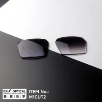 EXIA M1CUT2 Rimless Sunglasses Cutting Lenses UV400 Gradient Grey Color SHMC AR Blue Coatings