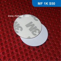 Dia 20mm RFID Tag RFID PVC Token with 3M Sticker rfid coin tags,disc tags RFID PVC tag 13.56MHz with M1 S50 Chip