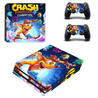 Crash Bandicoot PS4 Pro Skin Sticker Decal For Sony PS4 PlayStation 4 Pro Console and 2 Controllers Skin Stickers Vinyl