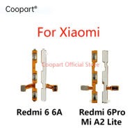 2Pcs New Power on/off &amp; volume up/down buttons flex cable Replacement for Xiaomi Redmi 6 6A 6Pro Mi A2 Lite phone