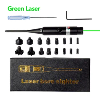 Tactical Green Laser Bore Sight Kit for .177 to .50 Caliber Universal Rifle Handgun Laser Boresighter with Button Switch Airsoft