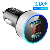 Mobile Phone Car Charger For Samsung Galaxy S20 FE A32 5G OPPO Find X3 X2 Lite Neo Pro A5 A9 2020 A8 3.1A Dual USB Fast Charger
