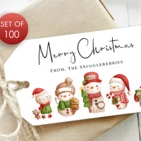 Custom Christmas Gift Tags / Christmas Snowmen / Christmas Snowman Family / Tag for Christmas / Personalized Snowme