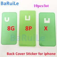 BaRuiLe 10pcs Back Cover sticker For iphone X 8 Plus XS Max XR 11 Pro Max 12 13 14 Battery Door Adhesive Sticker Repair Parts
