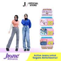 Uu · Jiniso jione celana baggy pinggang tinggi 2 butang jeans 1114/2