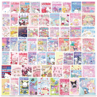 65/127pcs Sanrio Magazine Cover Mini Poster Stickers Hello Kitty Cinnamoroll Kuromi Melody DIY Fridge Phone Scrapbook Girl Decal