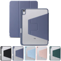 Case for iPad 10th 10 Generation 2022 with Pen Holder Flip Stand Transparent Hard PC Back for Apple iPad 10 9 10.9 2022 Case