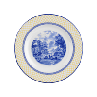 英國Spode-Blue Italian 典藏義大利藍系列(200週年Giallo網格紀念款)-20cm餐盤