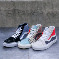 Sepatu Kasual Sk8 Hi Pepsi Tiger Patchwork Navy
