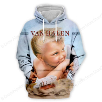 2025 เสื้อฮู้ดใหม่ของวง Van Halen เสื้อกันหนาวแบบสวมหัวสไตล์ฮาราจูกุร็อคพิมพ์ 3D เสื้อฮู้ดผู้ชายผู้ห