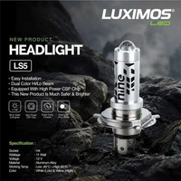 LUXIMOS LS5 LAMPU DEPAN MOTOR SOKET H4 DUAL COLOR PUTIH KUNING CAHAYA MINI BILED CBR150 VERZA VIXION