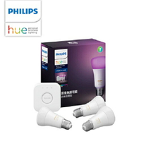 Philips 飛利浦 Hue 智慧照明 入門套件組 藍牙版燈泡+橋接器[PH002]【三井3C】