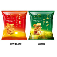 【江戶物語】(特價) 湖池屋 PURE POTATO 厚切洋芋片 馬鈴薯沙拉/湯咖哩風味 52g 薯片 日本原裝進口