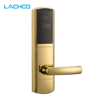 LACHCO Digital Card Lock Electronic Door Lock for Home Hotel US Mortise Zinc Alloy Matte Gold L16048SG