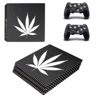 Custom Design Green Leaf Weed PS4 Pro Skin Sticker For Sony PlayStation 4 Console and Controllers PS4 Pro Stickers Decal Vinyl