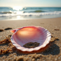 kerang pantai asli warna pink