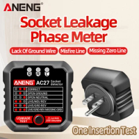 ANENG AC27 Smart Socket Tester EU/US Plug Polarity Phase Check Voltage Detector Test Electroscope Meter Circuit Breaker Finder