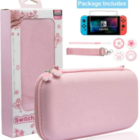 Pink Travel Carrying Case 8 in 1 Kit for Nintendo Switch/Lite Accessories Hard Portable Protective Bundle Water-Proof Shell