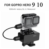 For GoPro 10 5200mAh Waterproof Battery Power Supply+30M Charging Protective Box Dive Case Kits For GoPro Hero 9 10 Accessories
