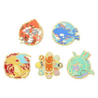 Pokemon Groudon And Kyogre Cute Lapel Pins Cartoon Enamel Pin for Backpacks Briefcase Badges Brooch for Clothes Accessories Gift