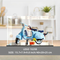Clear Acrylic Display Case Dustproof Protection Showcase for Lego 10298 Vespa 125 Action Figures Toys Collectible 15.7x7.9x9.8in