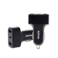 【KINYO】2 USB+Type-C車用充電座/車充/雙USB孔/Type-C孔/防火材質(CU-8077)