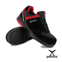 PAMAX 帕瑪斯 頂級超彈力氣墊防滑安全鞋、抗菌除臭(PS36907FEH 黑紅 / 男女尺寸)