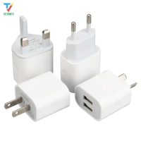 300pcs/lot Dual USB Cell Mobile Phone Charger 5V2.1A/1A US/UK/EU/AU Plug Wall Power Adapter for ipad iPhone Cell Phones 2Ports