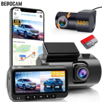 BEPOCAM ZD72 4K Dash Cam for Cars DVR UHD 4K+2K Dual Channel Black Box Built-In GPS 5G WiFi With Rear Cam 170FOV Dashcam