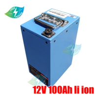 12V 100Ah Lithium li ion battery 12V with BMS 3S for eletric boat solar storage UPS RV solar power system+10A charger