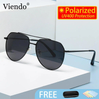 Viendo Frame Fashion Kacamata Hitam Polarized Wanita Pria Cowok Cat Eye Elastik TR90 Frame Kacamata 