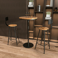 吧檯椅 實木高腳吧台桌椅客廳簡約靠墻酒吧陽台長條奶茶店咖啡廳桌椅商用『XY26077』