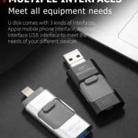 Flash Drive 3.0 For IPhone 8 Plus IPhone11 12 Pen Stick Dual Purpose Mobile OTG Micro USB 128GB 64GB 32GB