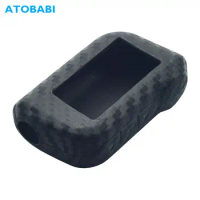 ATOBABI Carbon Fiber Rubber Car Key Case For Starline A93 A63 A36 A39 A66 A96 2 Way Car Alarm LCD Remote Control Silicone Cover