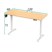 【Quality 聚家】電動升降桌 電腦桌 辦公桌 橡木色/黑色120×60×（72-117）公分(升降桌/升降辦公桌/書桌)