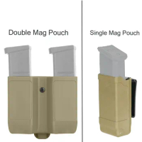 Tactical Single/Double Magazine Pouch Double Stack Mag Holder Case/holster for M92 P226 Glock USP From 9mm To .45 Caliber.