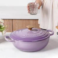 Purple Enamel Pot Cookware, Cast Iron Pots,Saucepan Casseroles Pot Set Cooking Food ,Non-stick Pots Induction Cooker Cooking Pot