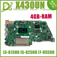 KEFU X430UN Laptop Motherboard Asus VivoBook S14 S4300U A430U X430U X430UA X430UN Mainboard With 3-i5-i7/8th Gen 4GB/8GB-RAM