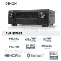 DENON 天龍 AVR-S570BT 5.2 聲道 8K劇院網路影音擴大機