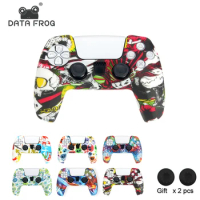 Data Frog Silicone Protective Cover for Playstation 5 Skin Protection Thumb Grip Caps for PS5 Game Controller