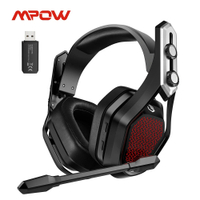 Mpow Iron Pro ชุดหูฟังไร้สายสำหรับเล่นเกม Usb 3.5มม. หูฟังพร้อมไมโครโฟนตัดเสียงรบกวน3D Surround 20H เล่นสำหรับ PS5 PS4 PC Gamer