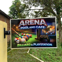 Neon Box Akrilik Custom – Neon Slim LED | Plang Toko Cafe / Barbershop / Outlet Kotak Persegi 120x80